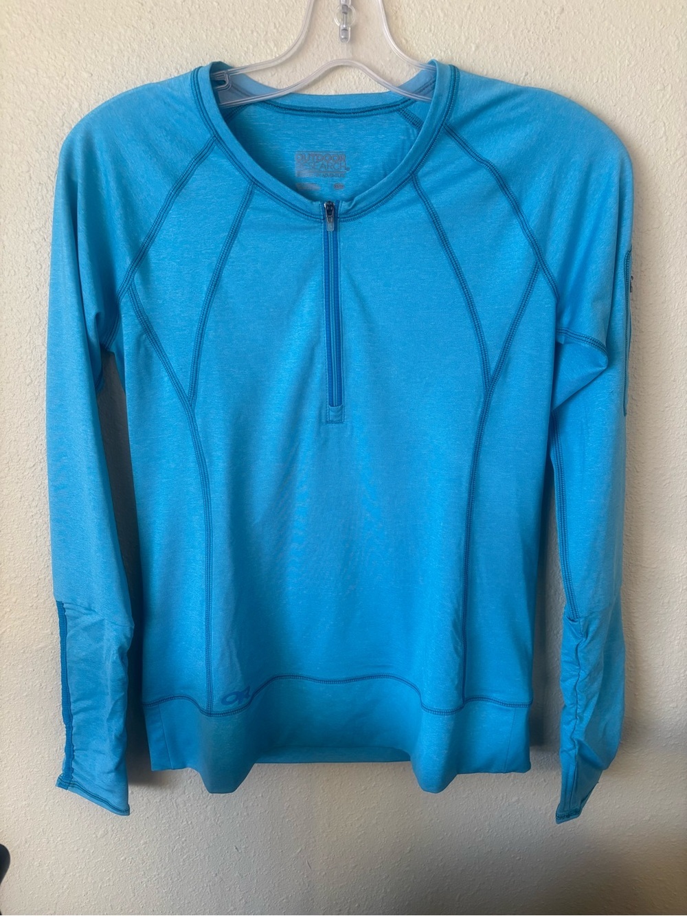 Outdoor Research Women's Quarter Zip Echo Blue Long Sleeve Tee Size: XS